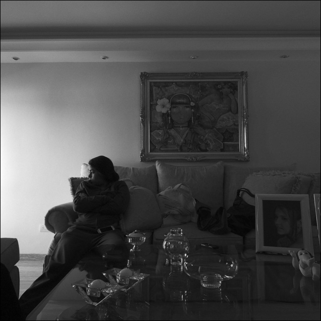 My niece Alondra, waiting to go to my dad's funeral